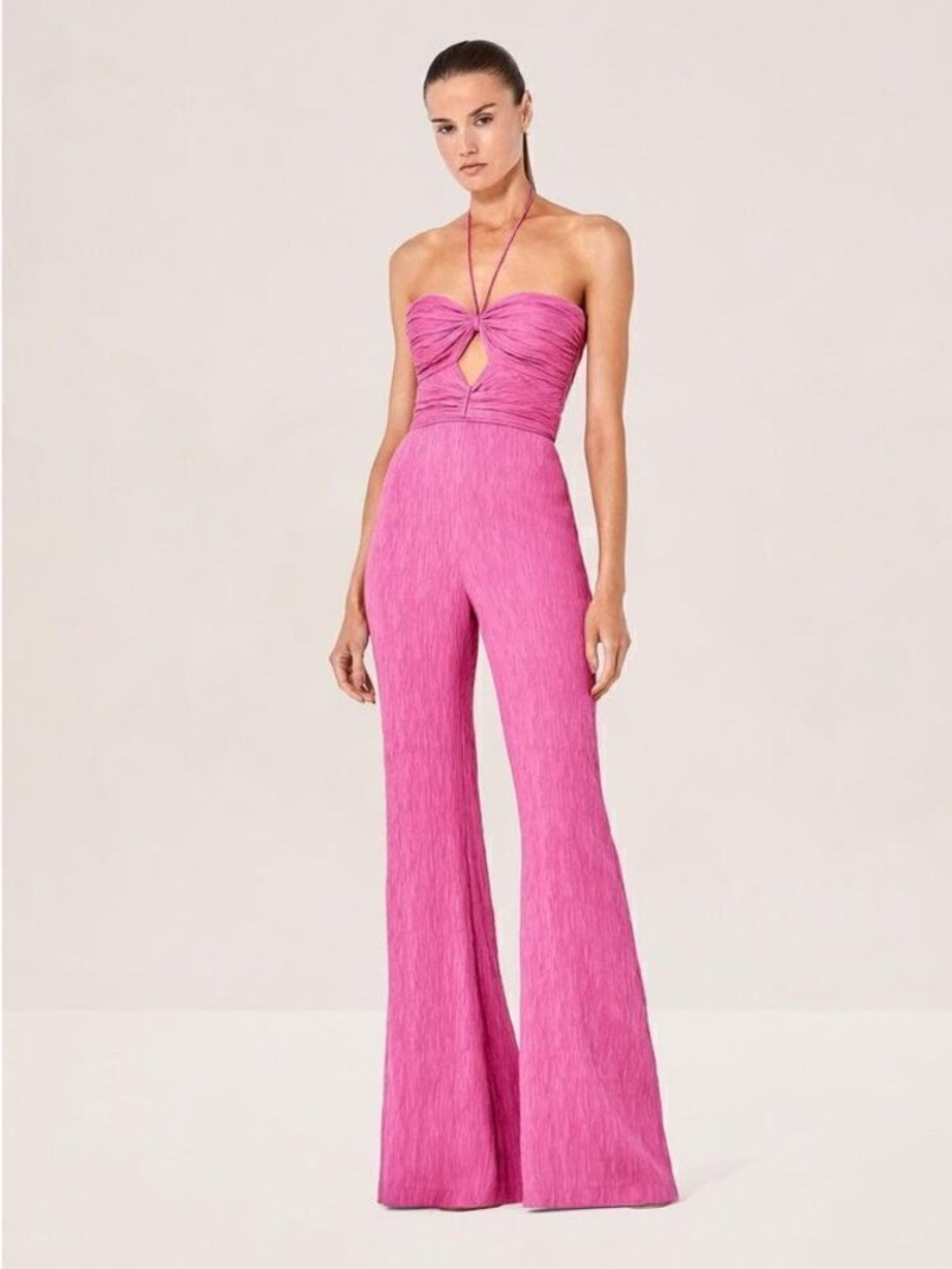 NWT Alexis Jumpsuit Jada Halter Pleated in Orchid Pink